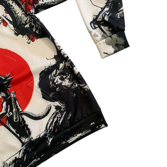 Dragon Ball Z Men's Size L Goku Red Cherry Blossom Tree Anime Hoodie Sweater - Picture 12 of 16